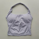 Impact Halter Top Push-Up Sports Bra Backless Design Yoga Tank Top Fitness Workout Activewear Gym Clothes Sports Bras