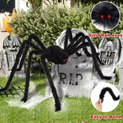 Poseable Giant Black Halloween Spider – 30cm to 200cm
