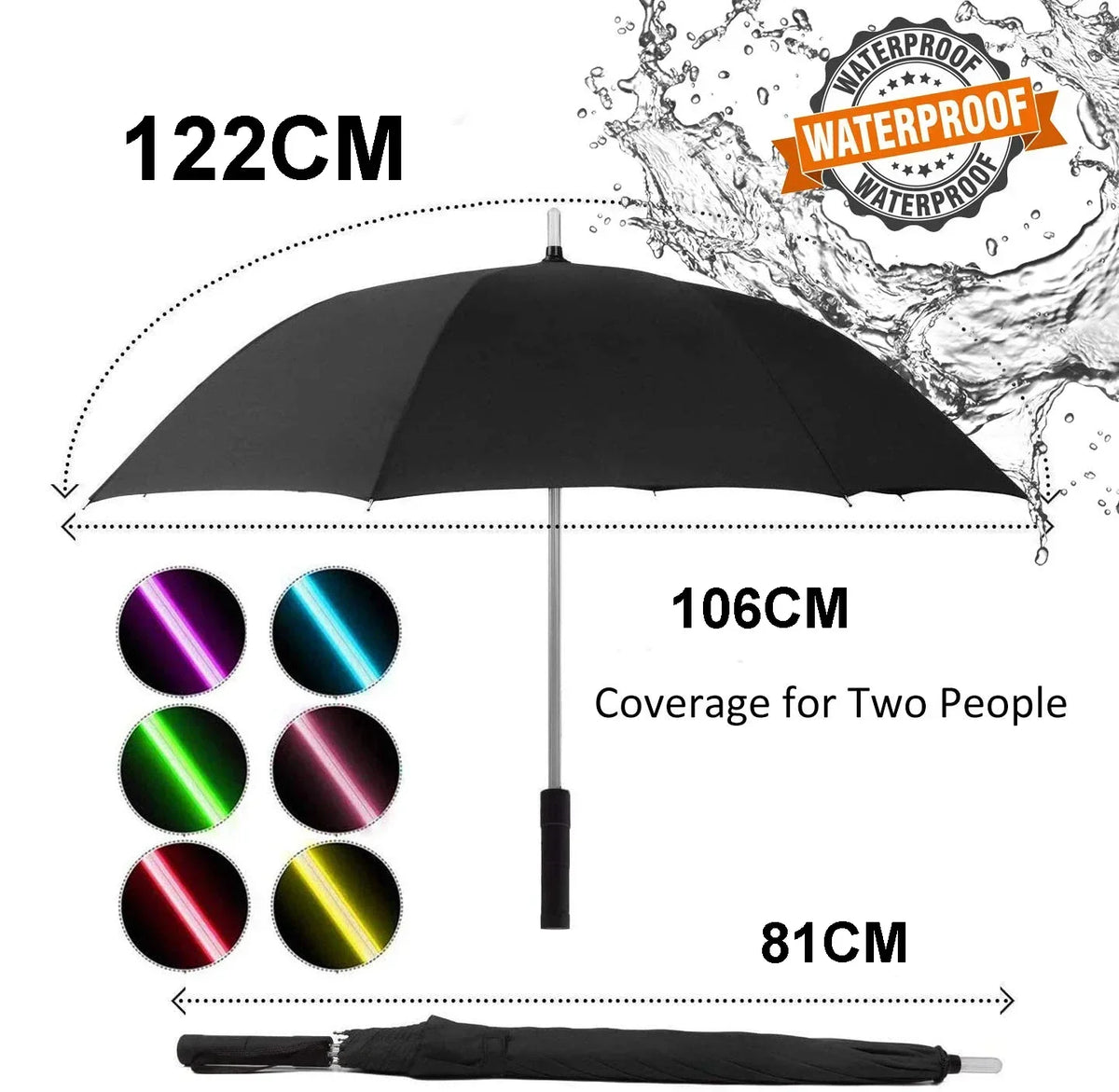 LED Light-Up Umbrella with Flashlight Handle – 4 Colours