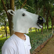 Full-Head Horse Costume Mask – Brown, White or Black