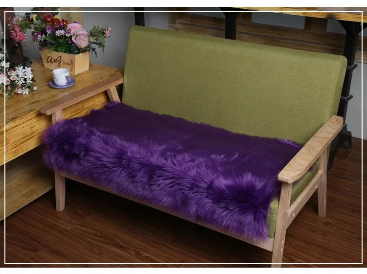 Long Soft Faux Sheepskin Fur Area Rugs Living Room Bedroom Floor Mat Shaggy Silky Plush Carpet Faux Fur Rug Decor Mats