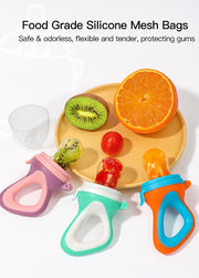 Infant Baby Food Fruit & Vegetable Pacifier, Baby Feeder with Medium Mesh Bag Food Grade Liquid Silicone Yummy Nourishment Feeding