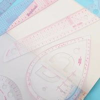 Transparent French-Curve Sewing & Drawing Templates – 3 Sets