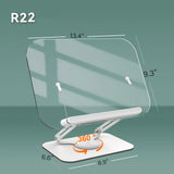 Book Stand for Reading, Adjustable Book Holder with 360° Swivel Base Foldable Stand Recipe Book Holder with Elastic Page Clips