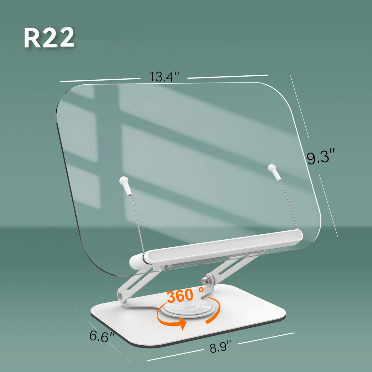 Foldable 360° Swivel Book Stand with Page Clips