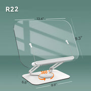 Foldable 360° Swivel Book Stand with Page Clips
