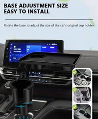 Expandable Car Cup Holder with 360° Snack Tray