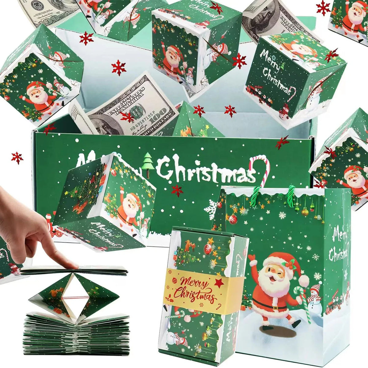 Christmas Pop-Up Bounce Gift Box with Gift Bag