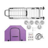Foldable Shopping Cart with Wheels, 40kg Capacity Portable Grocery Trolley for Supermarket Market Travel Stair Climbing