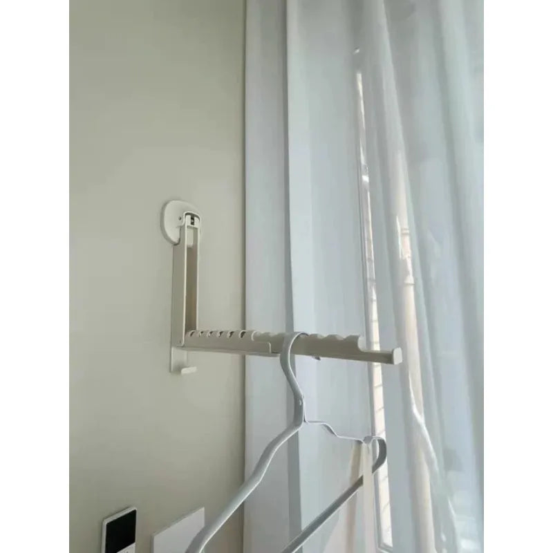 Fold-Away Wall Clothes Hanger Rack – Black or White