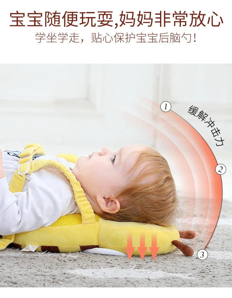 Plush Baby Head & Back Cushion Backpack – 2 Colours