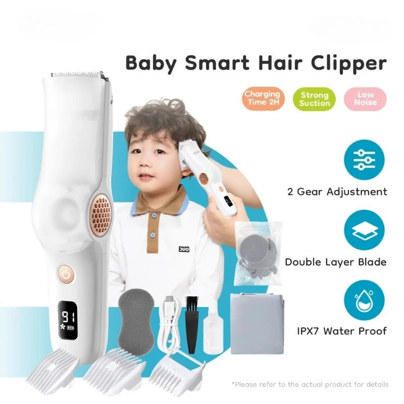 Hair-absorbing Hair Clipper Low Noise Baby Hair IPX7 Waterproof Household Children Clipper Electric Clipper Baby Care