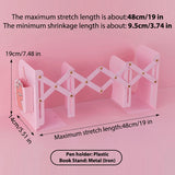 Adjustable Metal Bookends Desk Book Storage Stretch Book Holder With Pen Holder Office Supplies For Desktop Organization