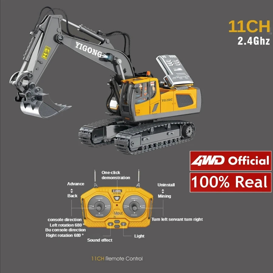 4WD Remote-Control Excavator Toy – 9 Options