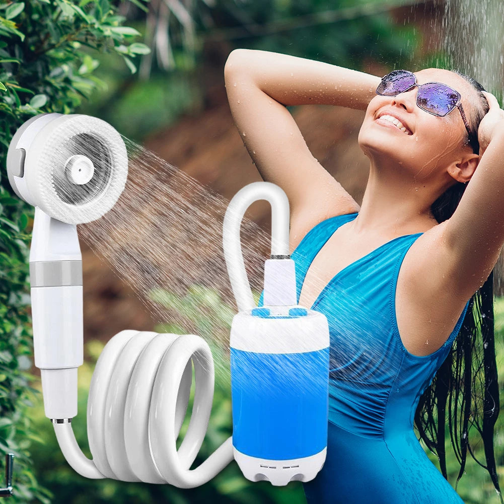 Portable Camping Shower Pump with Digital Display 4000mAh Upgraded Rechargeable Electric Shower Pump for Camping Beach Dormitory