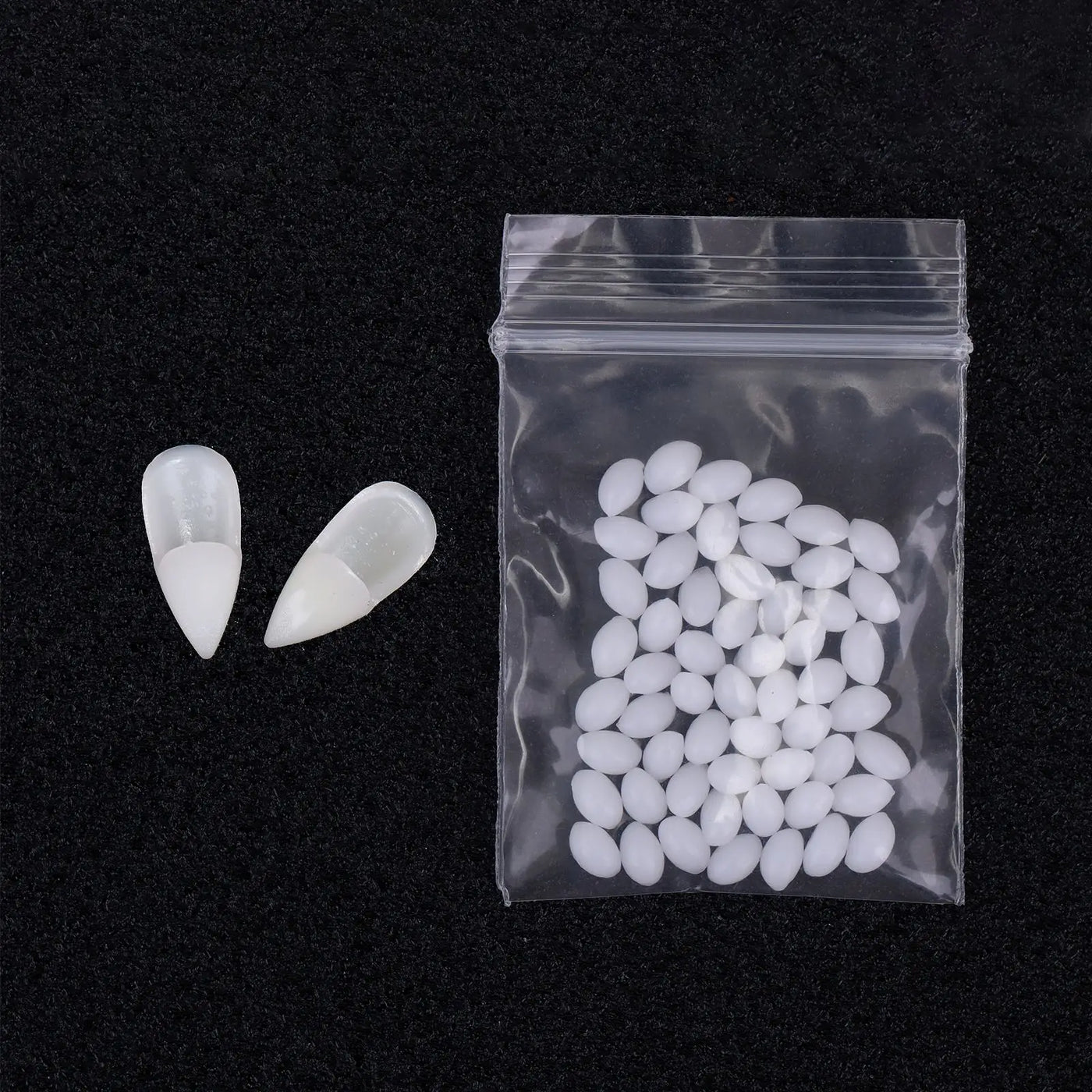 Vampire Fang Costume Teeth with Fitting Material – 5 Sizes
