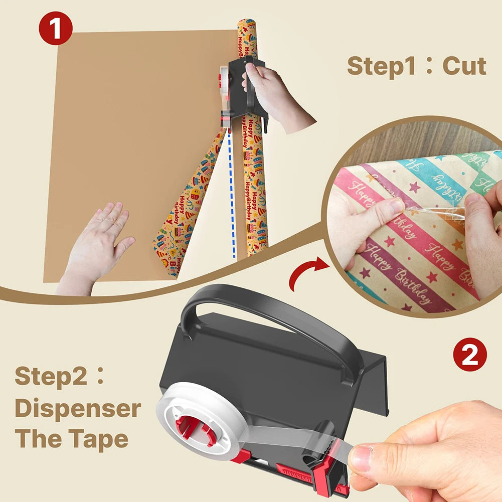 Gift-Wrapping Paper Cutter & Tape Dispenser Set