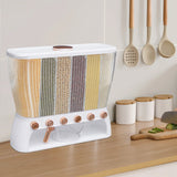 Dry Food Dispenser 6-Grid Wall-Mounted Dry Food Dispenser - Adjustable Compartments Easy Dispensing - Kitchen Storage
