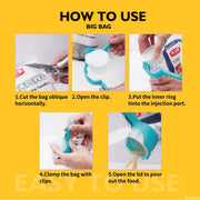 Food Bag Sealing Clip with Pour Spout – 6 Colours