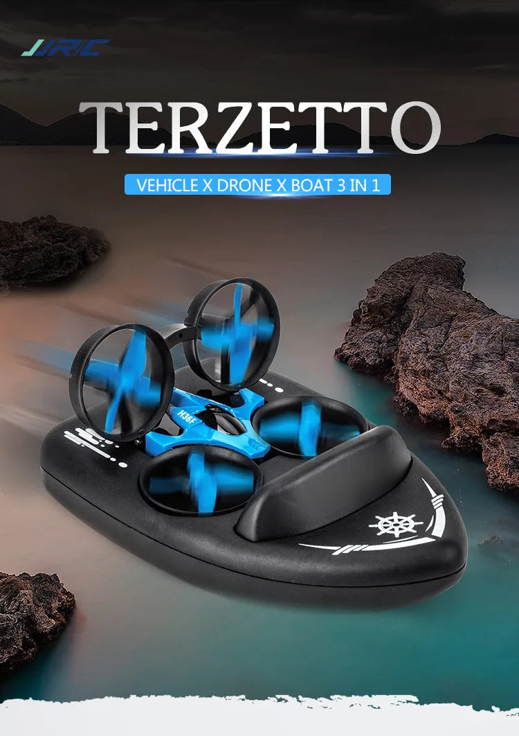 Explosion Mini Quadcopter Water, Land And Air Three-In-One Mini Drone Cross-Border Remote Control Aircraft Toy Birthday Gif