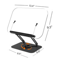 Foldable 360° Swivel Book Stand with Page Clips