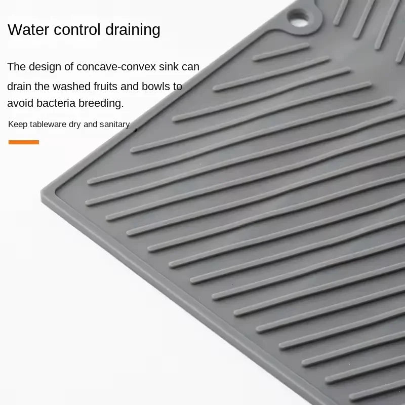 Grey Ridged Silicone Dish-Drying Mat – 3 Sizes