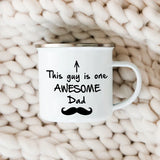 Dad Nutritional Facts Coffee Mug Enamel Cup for Papa Daddy Stepdad Father’s Day Gift Best Dad Ever Cups Dad Gifts From Kids