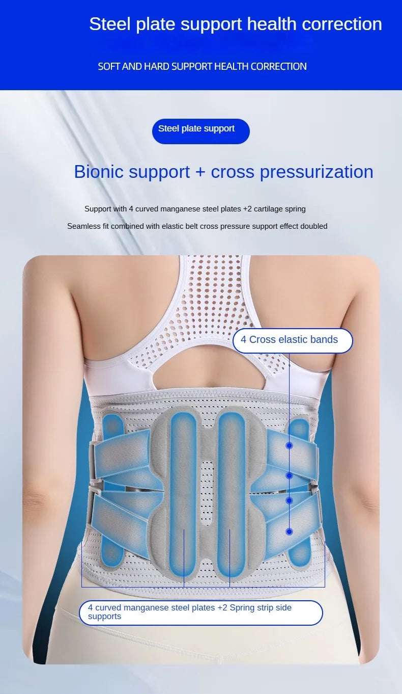 Adjustable Lower-Back Support Belt with 3 Pads