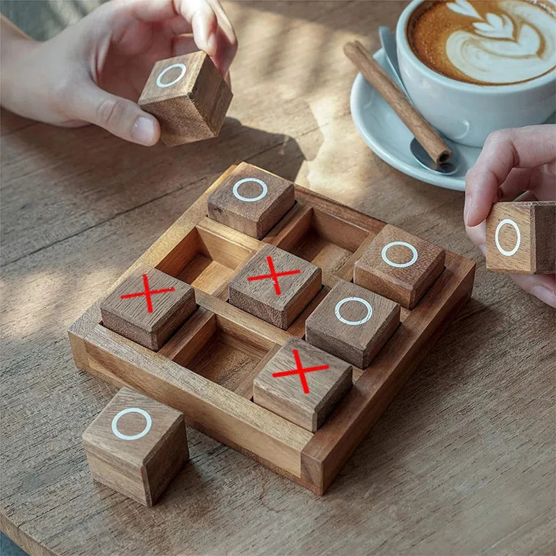 Wooden Classic Tic-Tac-Toe Tabletop Game