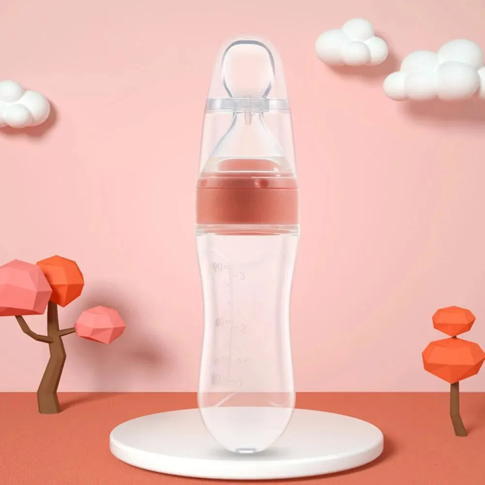 90 mL Silicone Baby Food Feeder & Squeeze Spoon