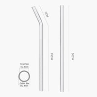 Reusable 8-Inch Glass Drinking Straws – 6 Sets