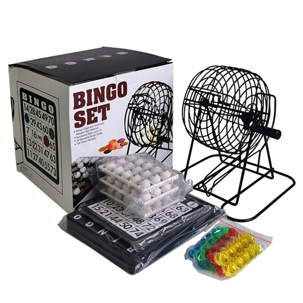 Deluxe Bingo Set Board Game Toys Large Groups Gathering Party Lottery Game Props Manual Lottery Machine Tabletop Game Toys