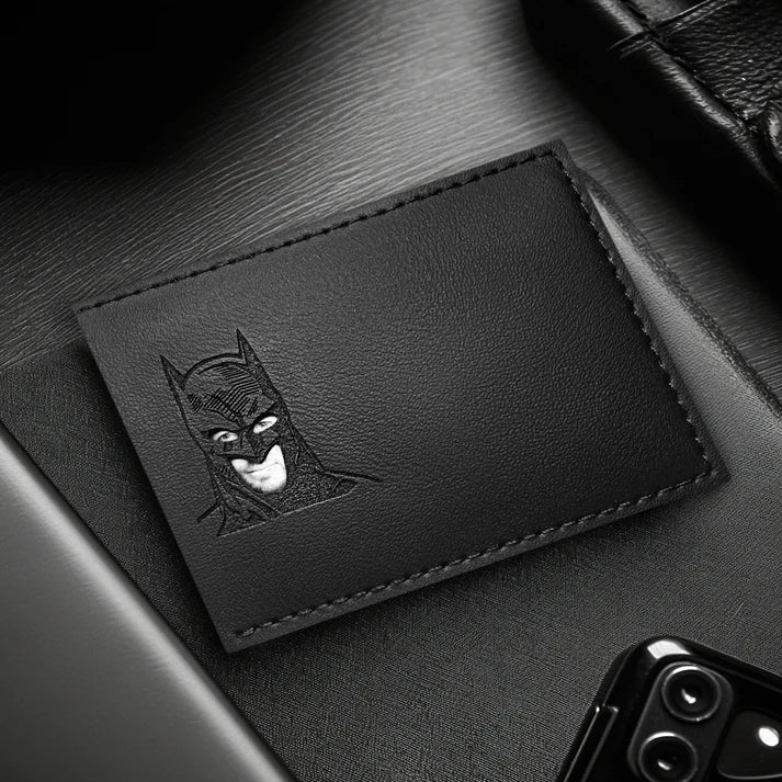 Slim Leather Hero ID Wallet with Matching Keychain