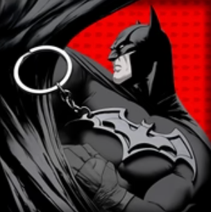 Black Bat-Symbol Hero Keychain