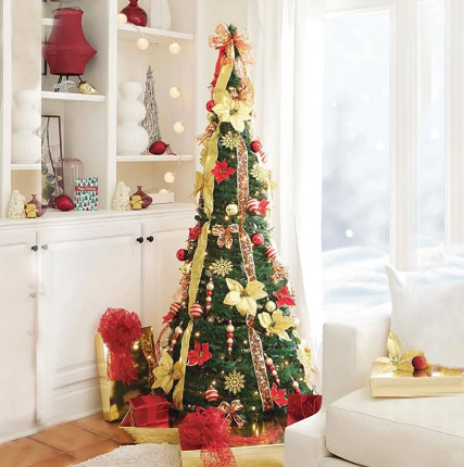 Foldable Christmas Tree with Detachable Ornaments