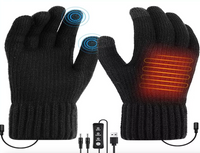 5V USB Heated Touchscreen Gloves – Black or Grey