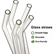Reusable 8-Inch Glass Drinking Straws – 6 Sets
