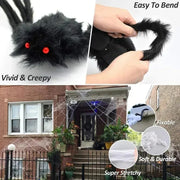 Poseable Giant Black Halloween Spider – 30cm to 200cm