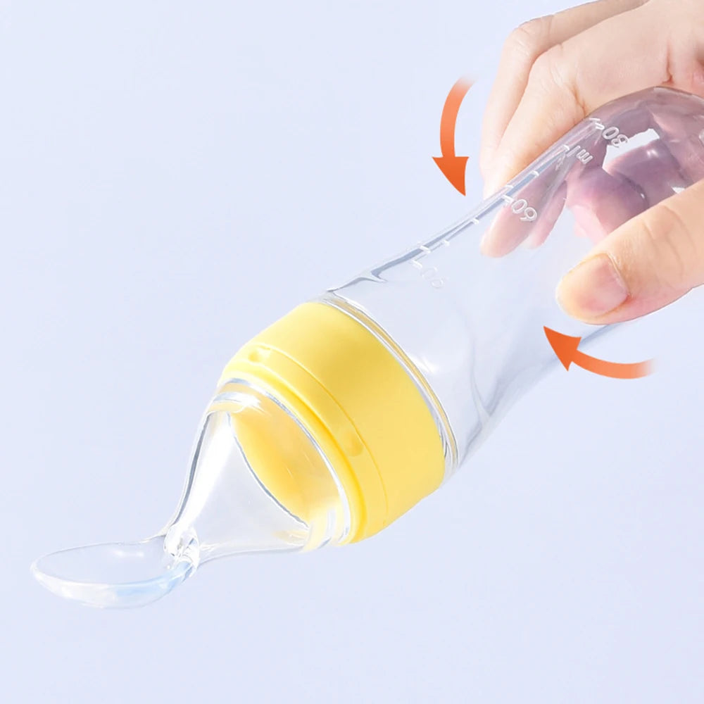 90 mL Silicone Baby Food Feeder & Squeeze Spoon