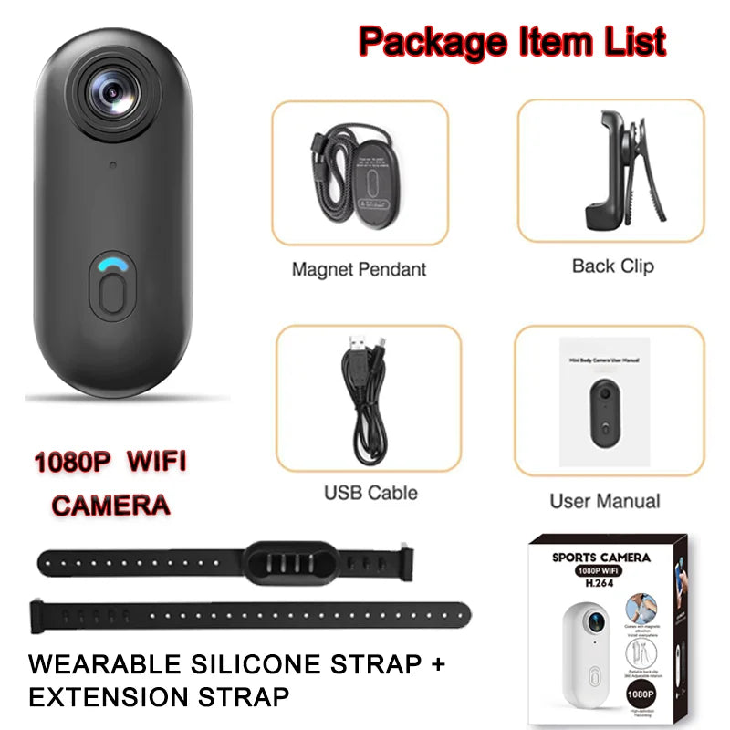 POV 4K Magnetic Body Cam Small Wireless Action Camera Magsafe Vlogging Recorder  YouTube Sports Ultra Portable Smart Pro Camera
