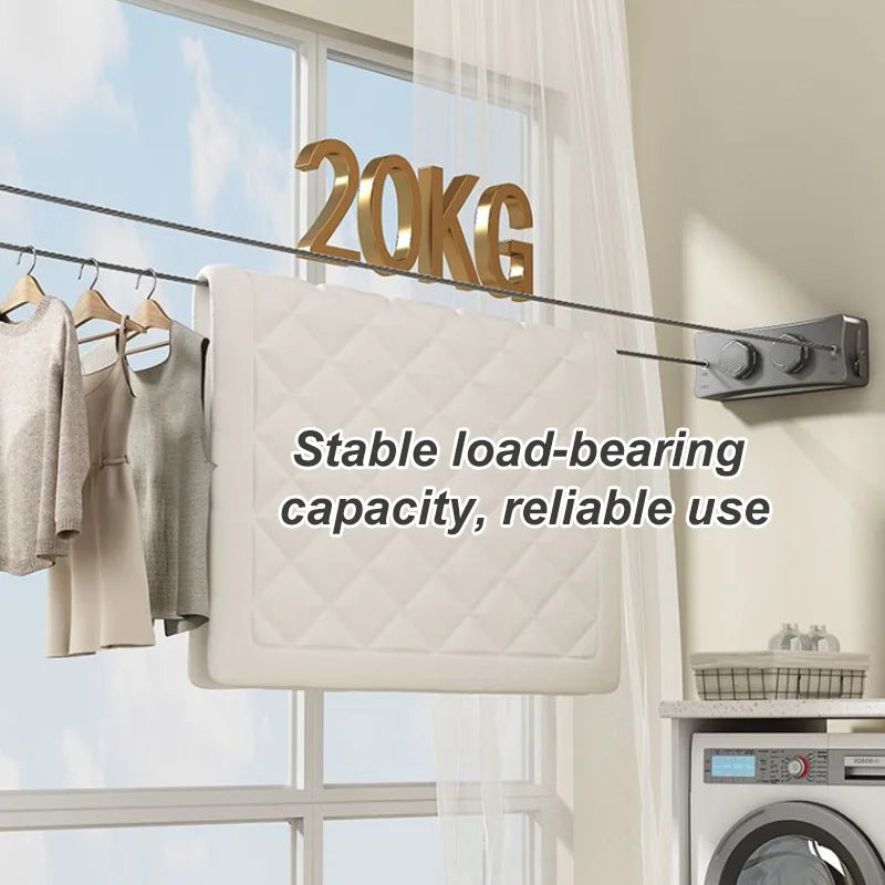 Double Retractable Wall Clothesline – 27cm, 3 Colours