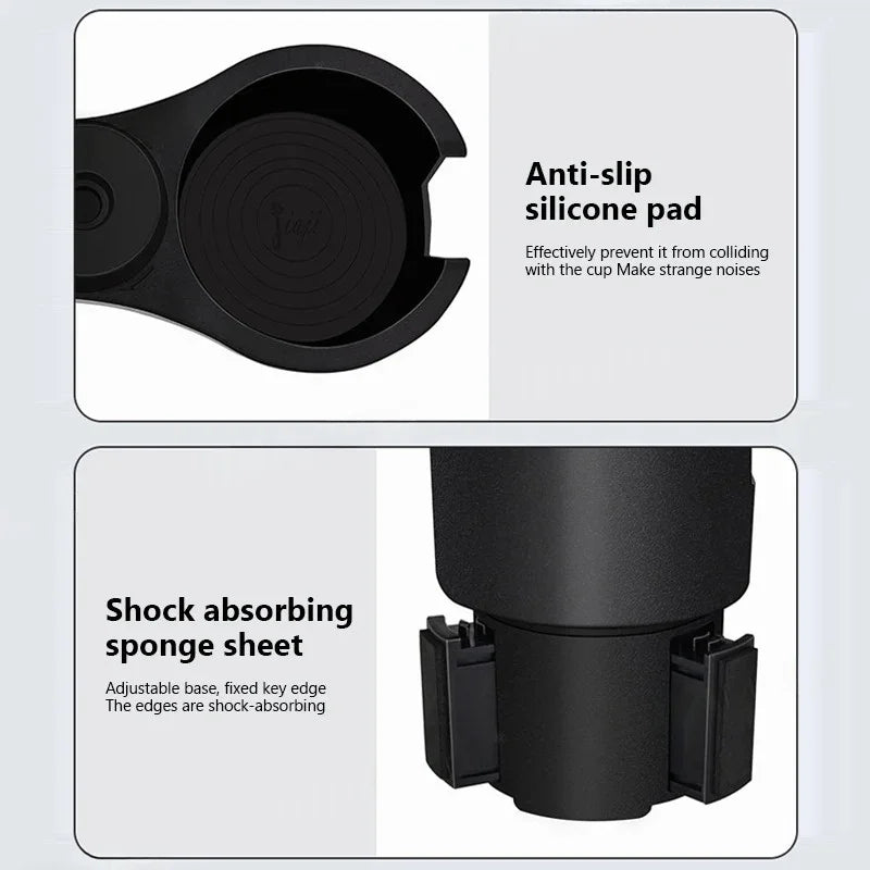 Expandable Car Cup Holder with 360° Snack Tray