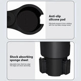 Car Cup Holder Expender Multi-Function Drink Holder with Food Table 360 Degree Adjustable Base Tray for Lunch Snack