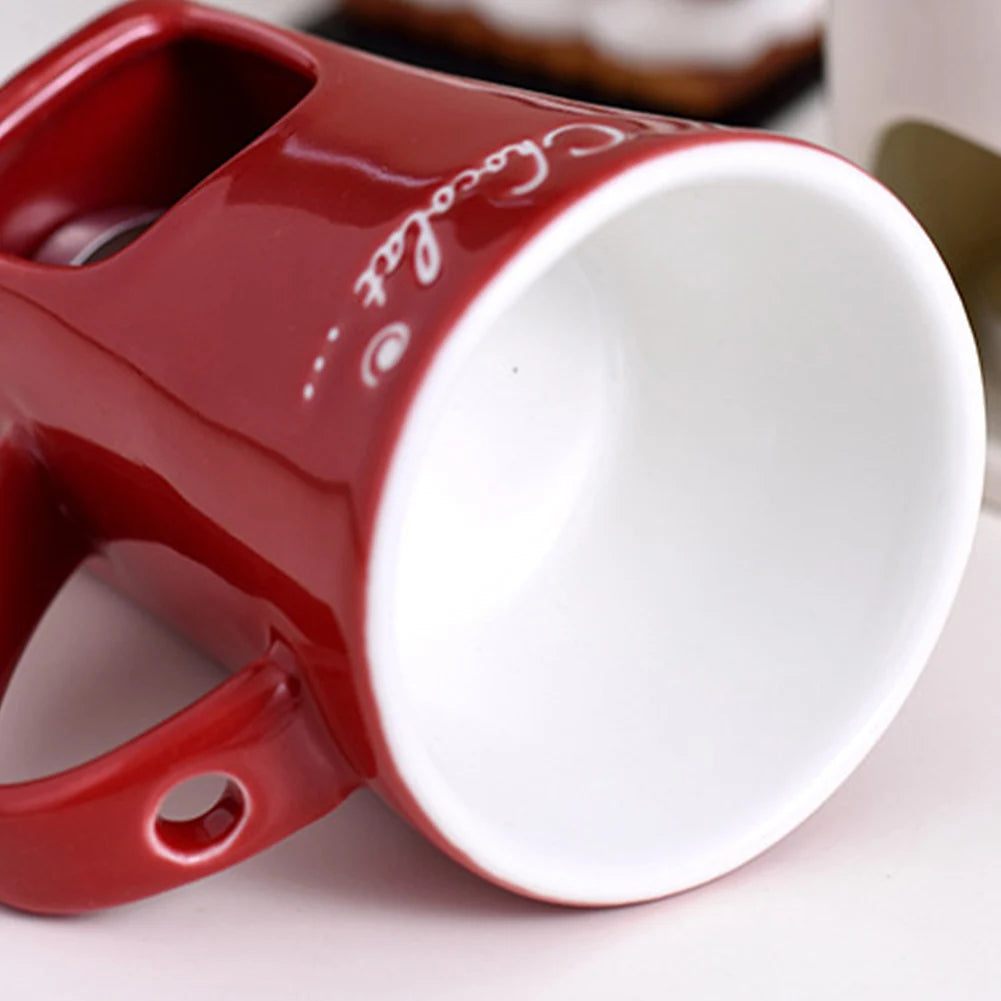 Mini Ceramic Tealight Fondue Cup with Fork
