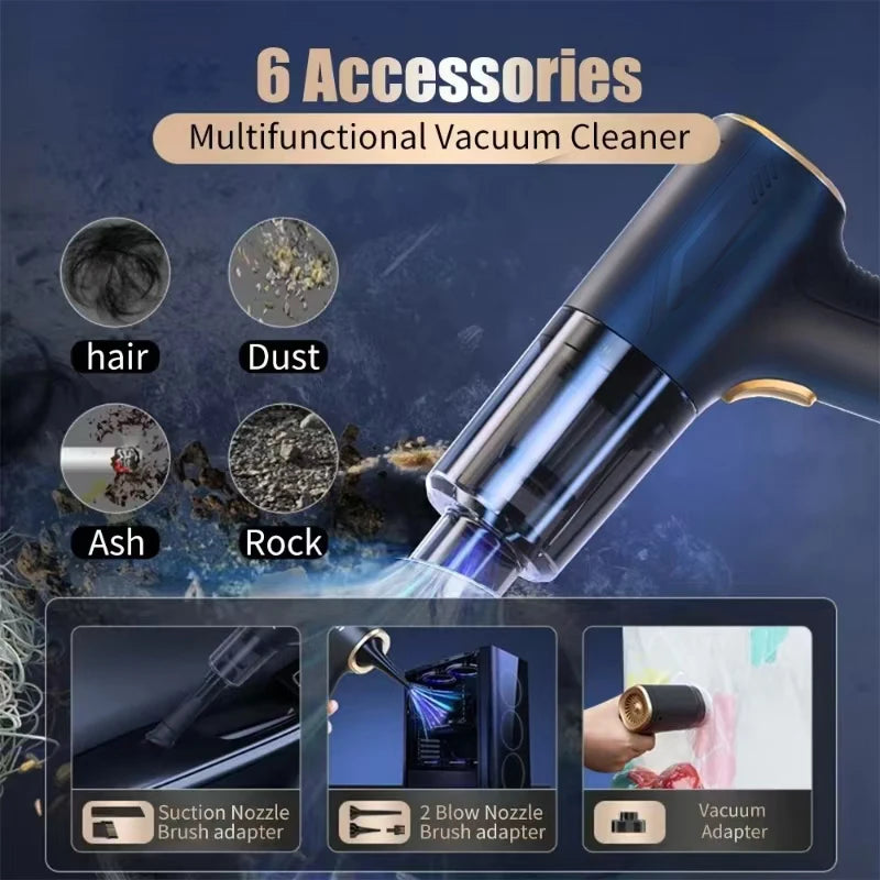 98000PA Handheld Car Vacuum Cleaner - Portable Wireless, Powerful Suction