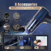 98000PA Handheld Car Vacuum Cleaner - Portable Wireless, Powerful Suction