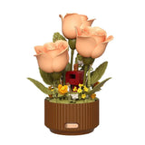 AutoBloom™ Wooden Flower Bouquet Dynamic Arrangement Model Auto-Blooming Petals, Magic Sprayer & Aromatherapy Breathing Lights
