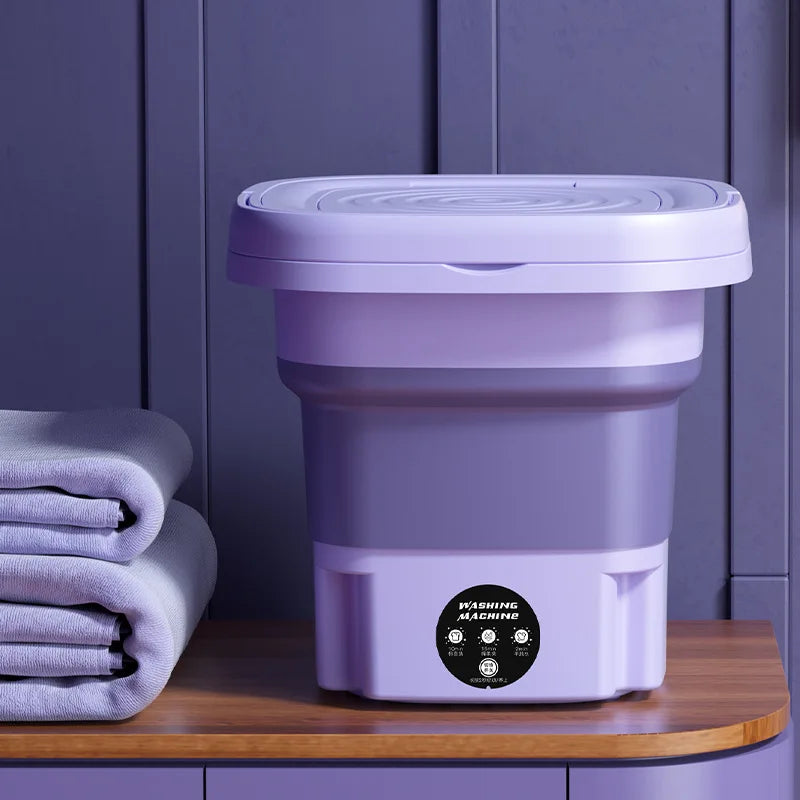 8 L Foldable Mini Washing Machine with Spin Basket