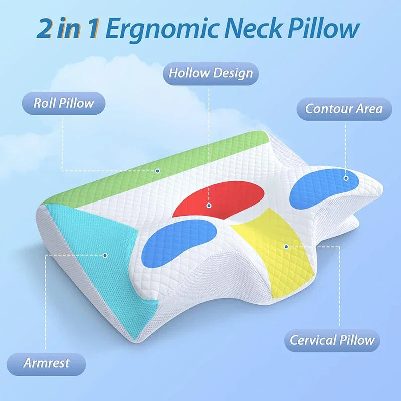 Contoured Butterfly Memory Foam Pillow