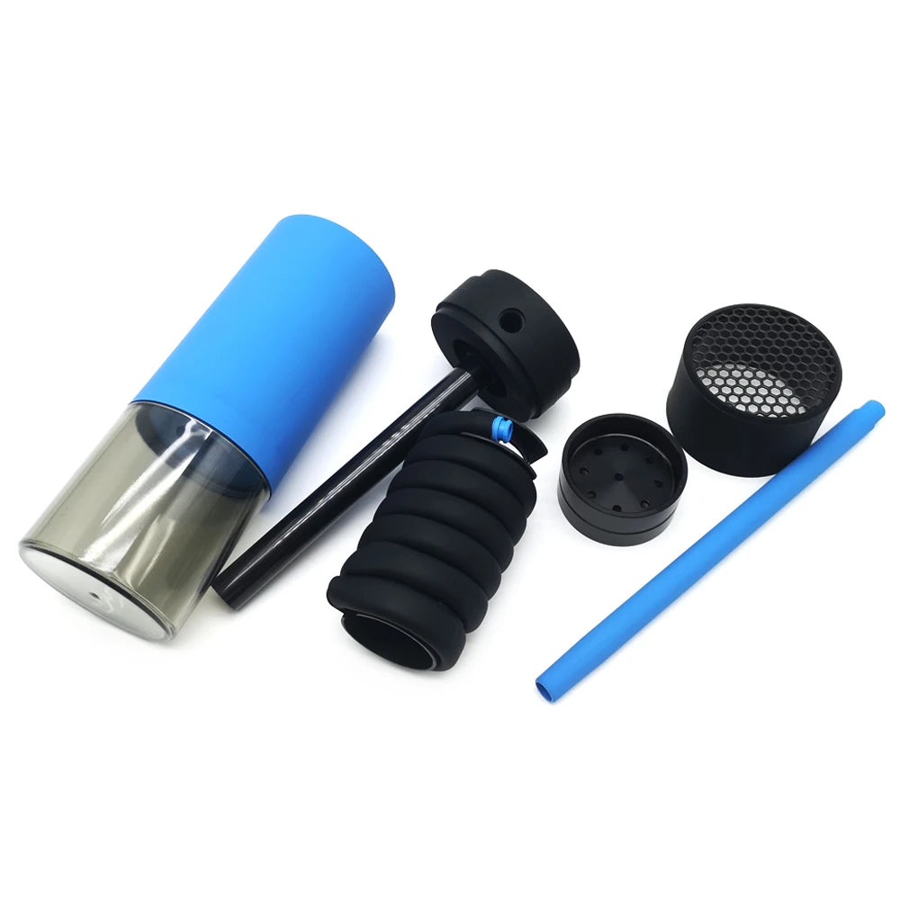 Portable Car Hookah Set with Silicone Hose Mini Shisha for Outdoor Travel Mobile Shisha Narguile Chicha Cachimbas